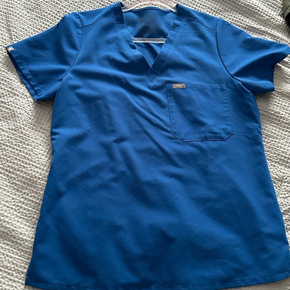 Figs Catarina One Pocket Scrub Top Blue PO 1805 Women's M